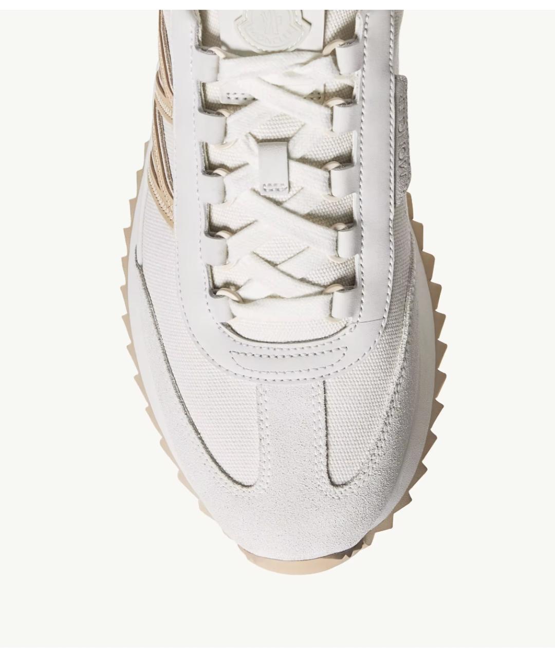 MONCLER Бежевые текстильные низкие кроссовки / кеды, фото 3