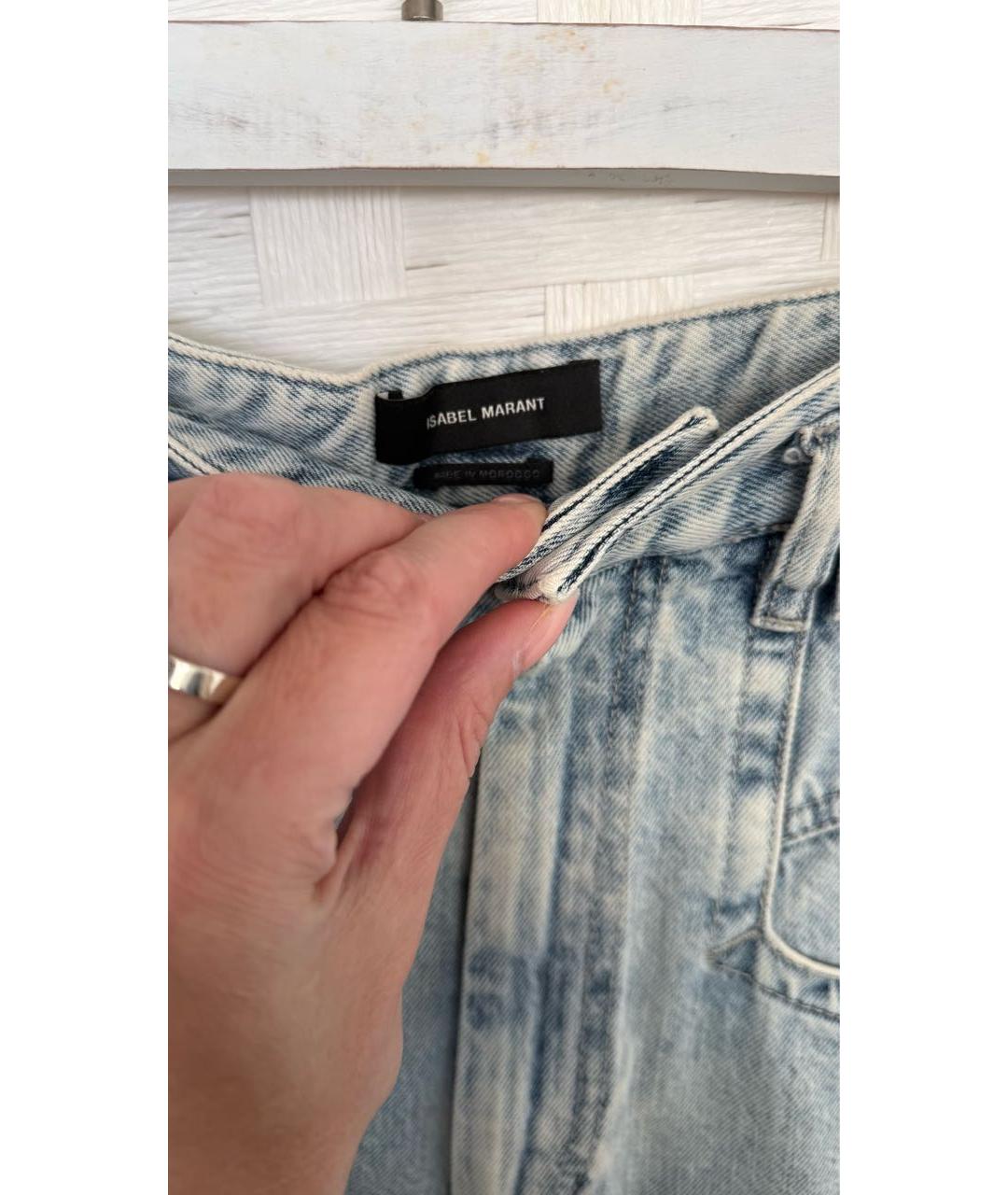 ISABEL MARANT Голубые хлопковые джинсы слим, фото 4