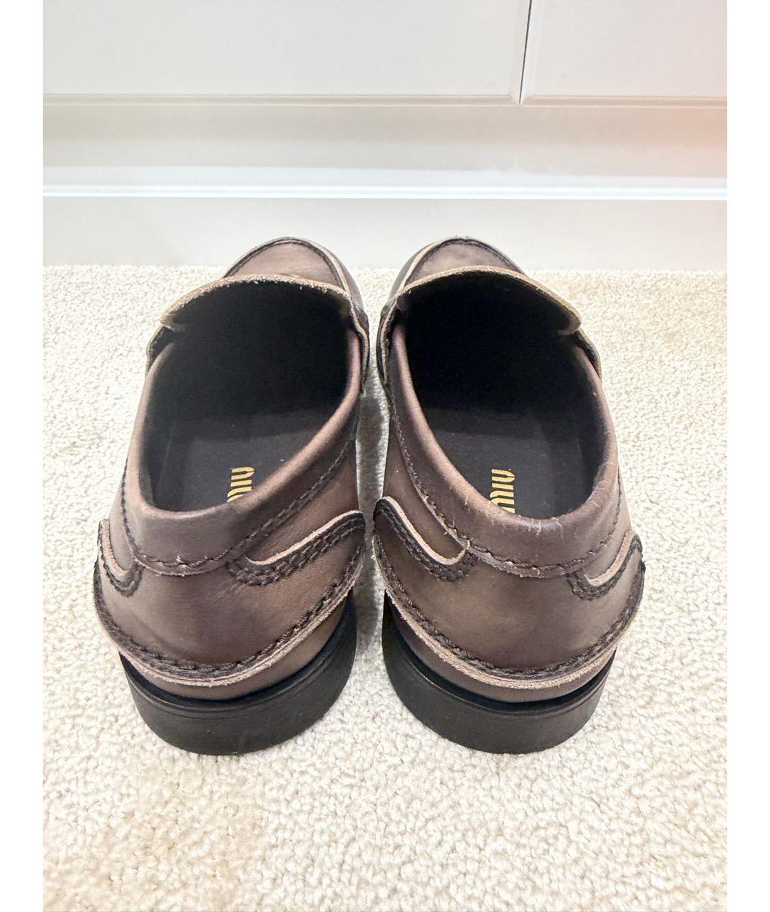 MIU MIU Коричневые кожаные брогги и оксфорды, фото 4