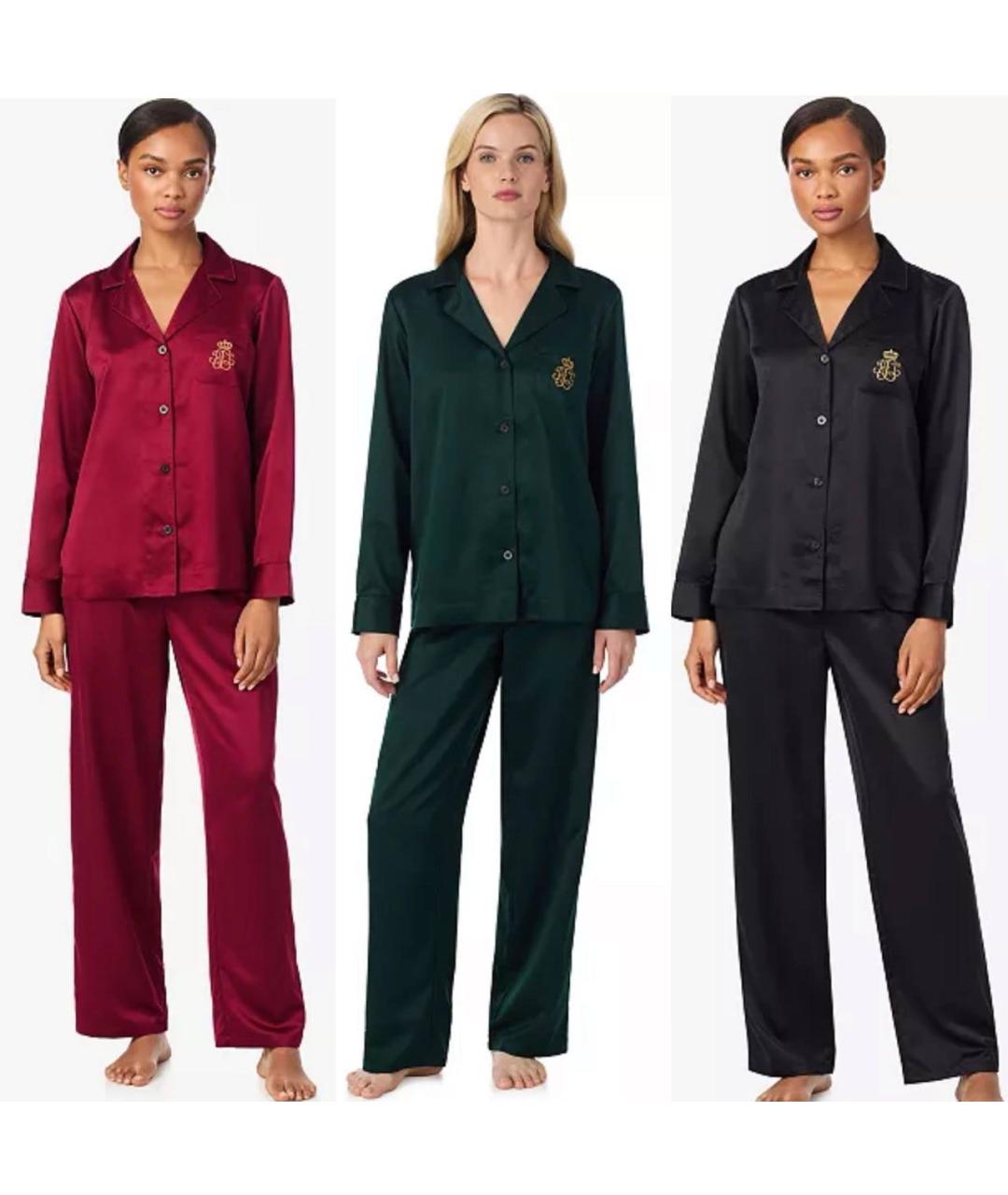 RALPH LAUREN Черная полиэстеровая пижама, фото 7