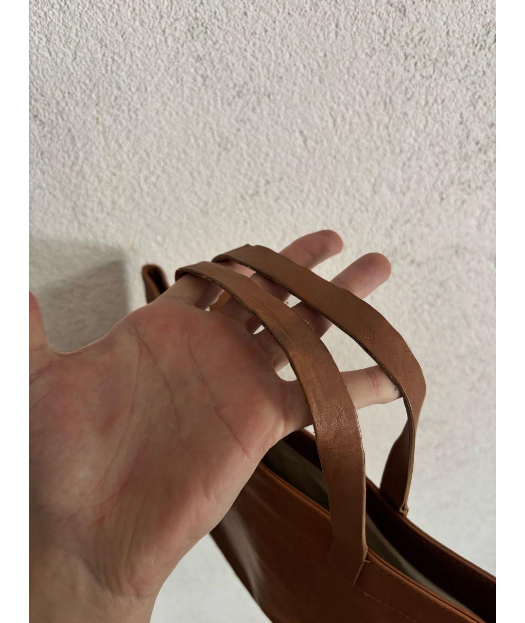 MAISON MARGIELA Коричневая кожаная сумка тоут, фото 3