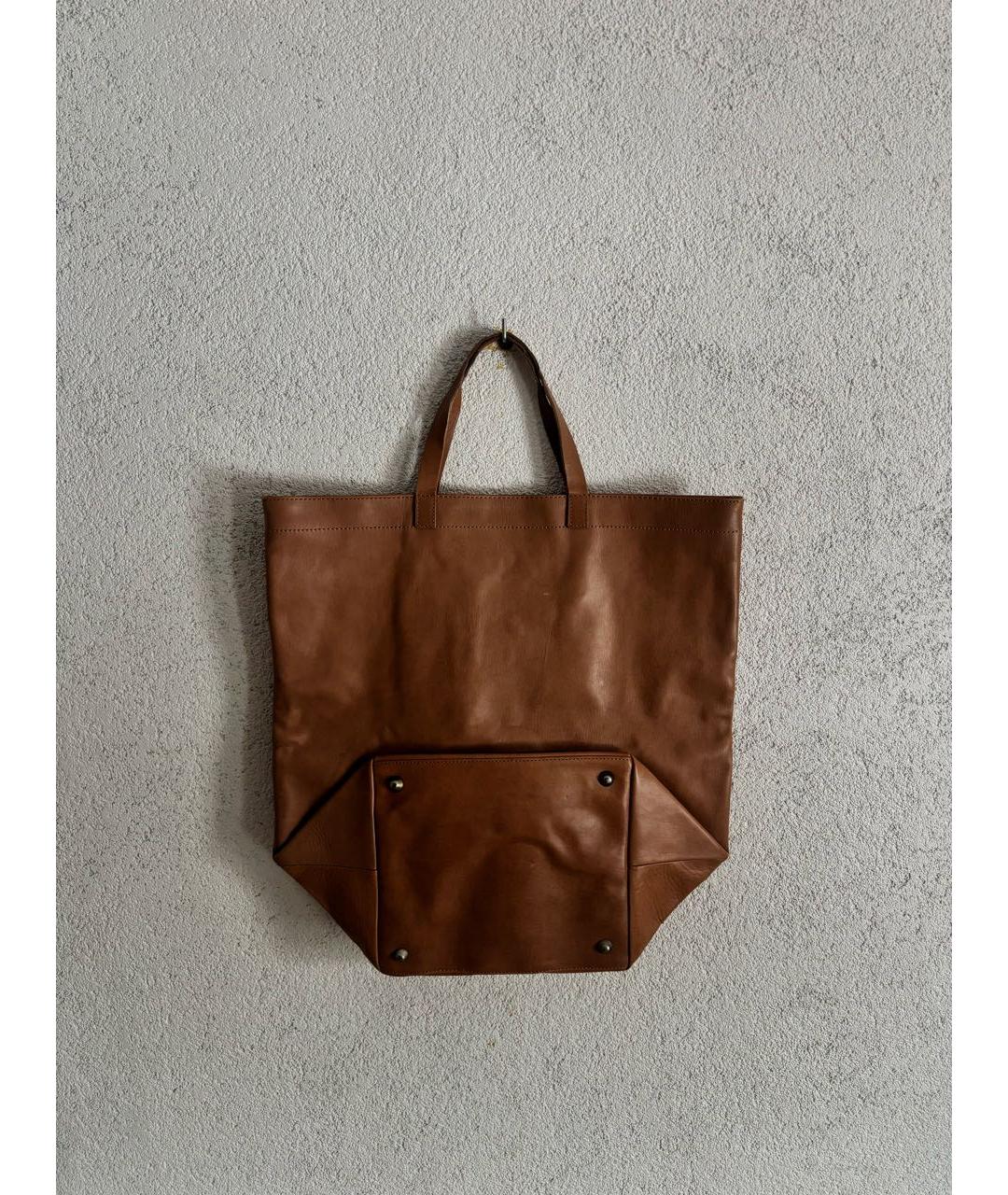 MAISON MARGIELA Коричневая кожаная сумка тоут, фото 6