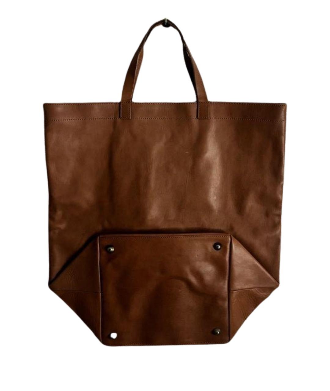 MAISON MARGIELA Коричневая кожаная сумка тоут, фото 7