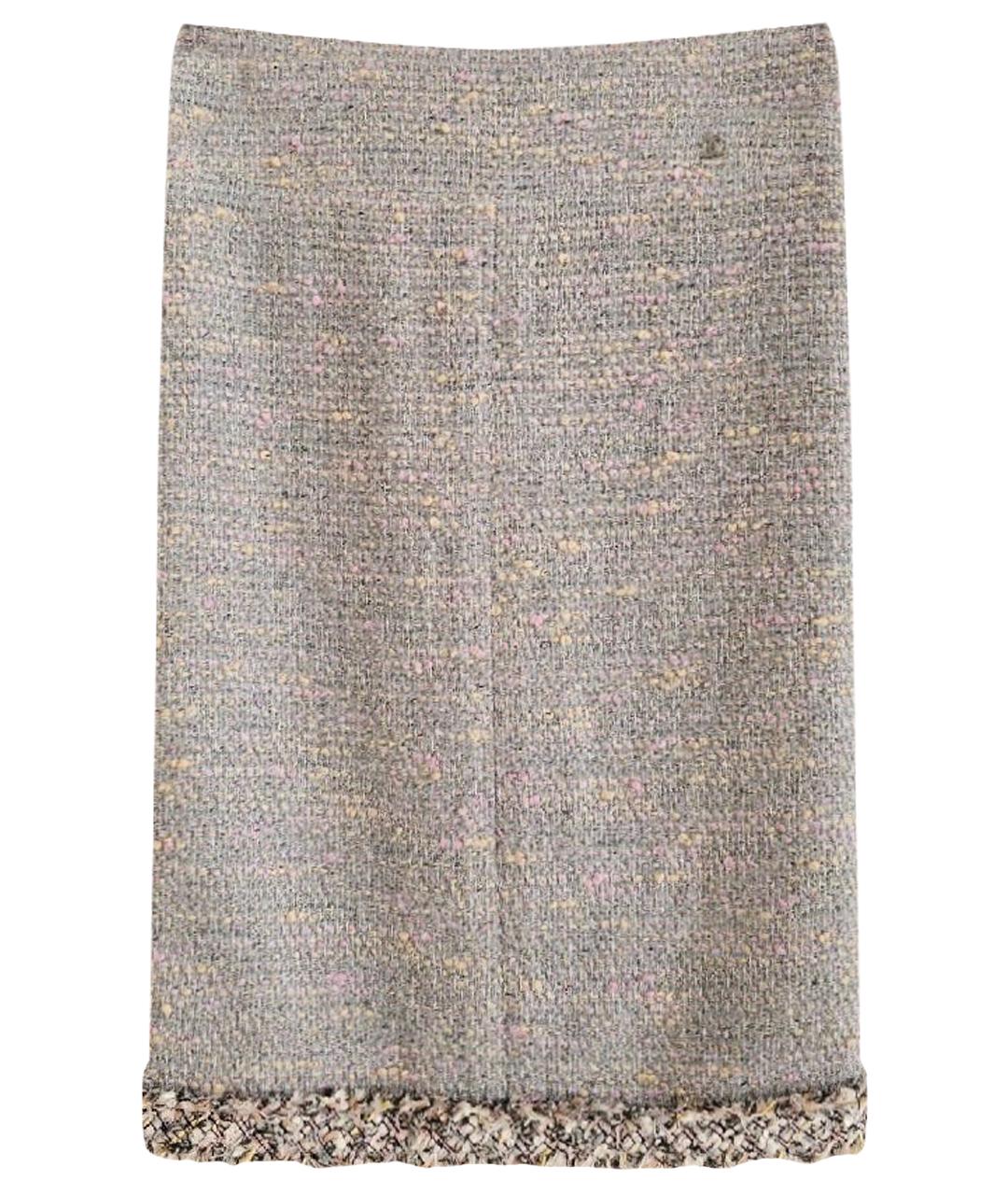 CHANEL Мульти шерстяная юбка макси, фото 1