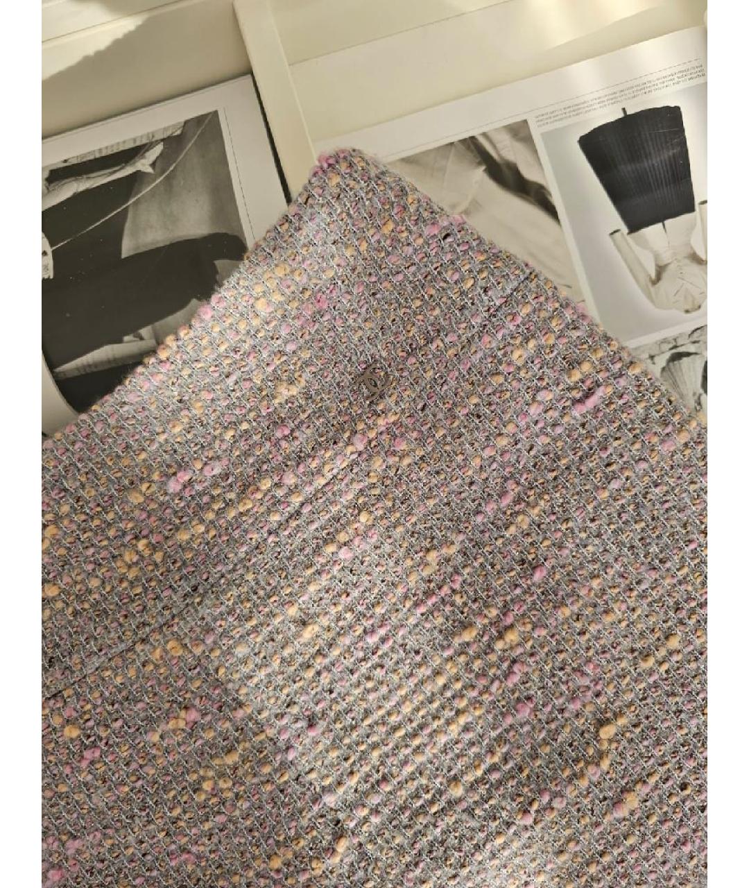 CHANEL Мульти шерстяная юбка макси, фото 3