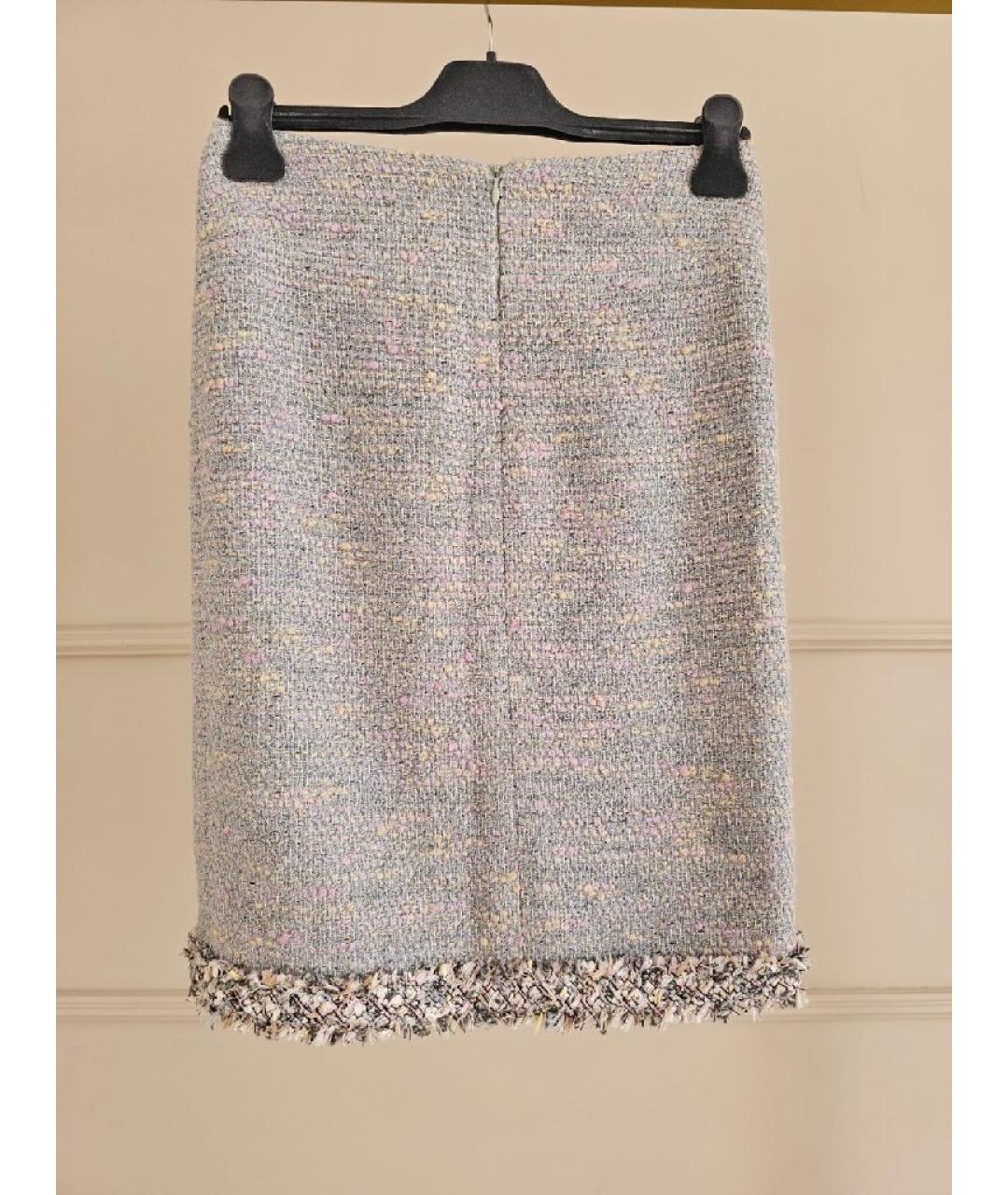 CHANEL Мульти шерстяная юбка макси, фото 2