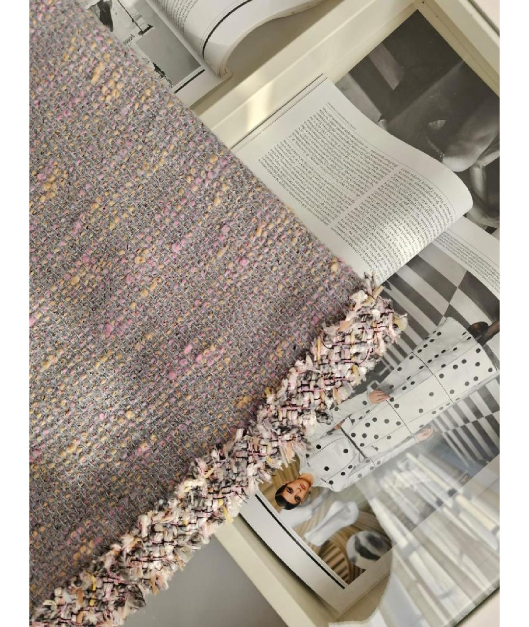 CHANEL Мульти шерстяная юбка макси, фото 4