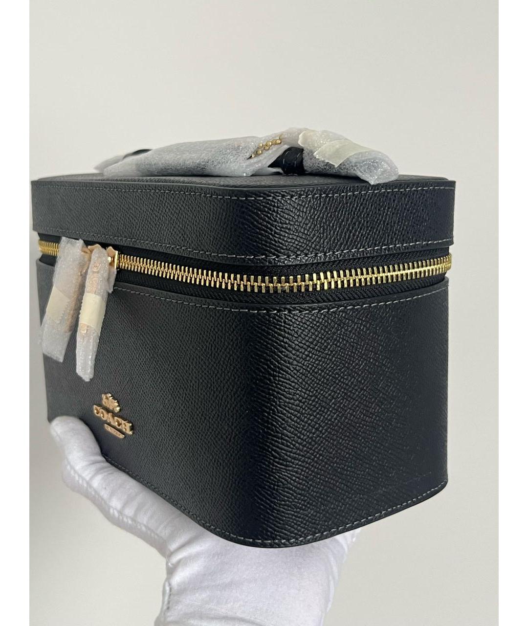 COACH Черная кожаная косметичка, фото 6