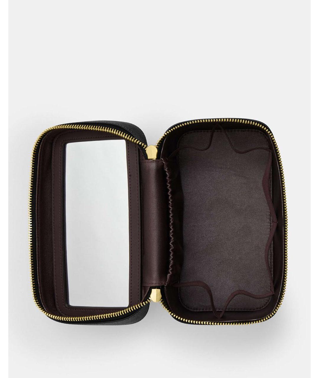 COACH Черная кожаная косметичка, фото 8