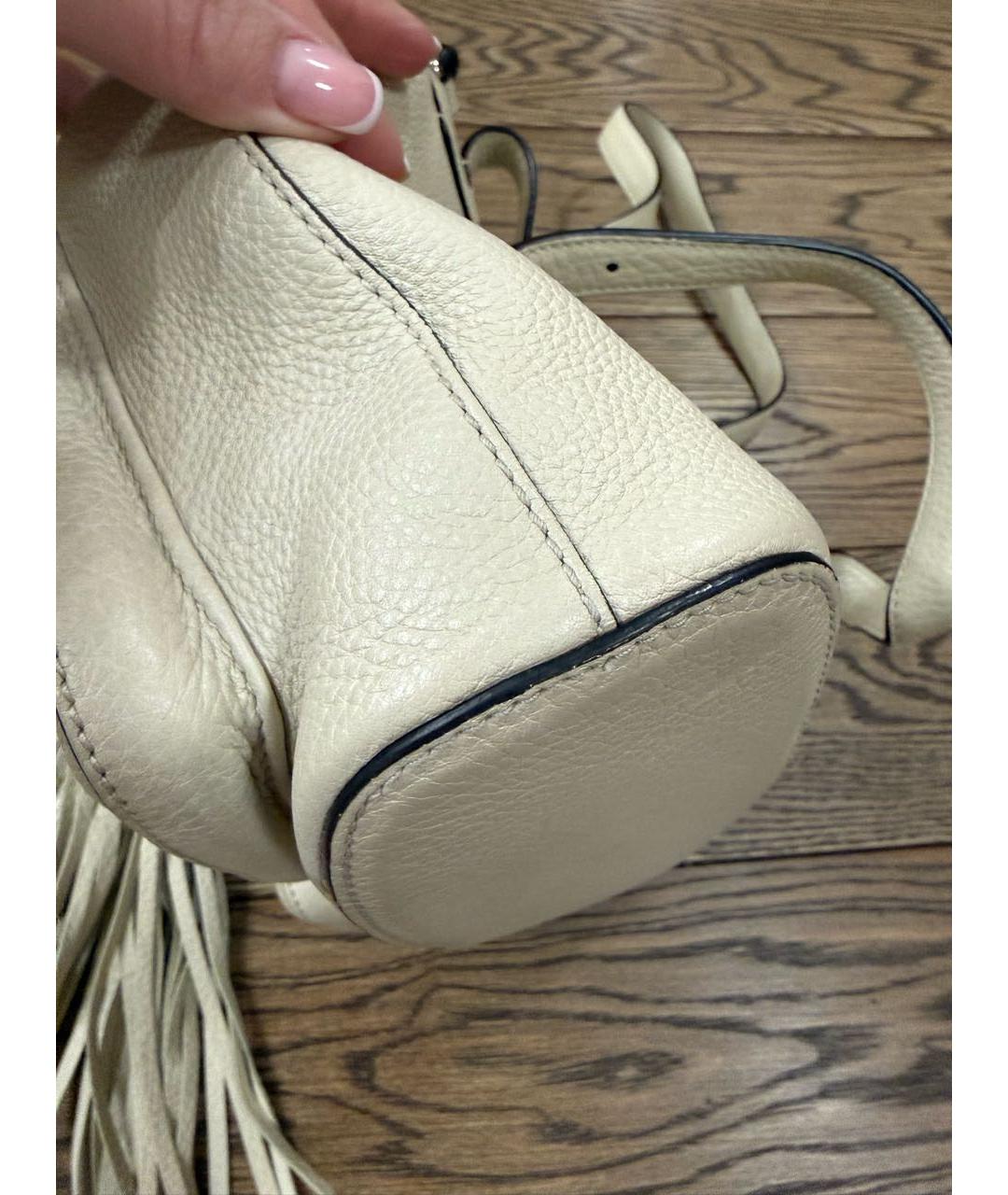 GUCCI Белый кожаный рюкзак, фото 7