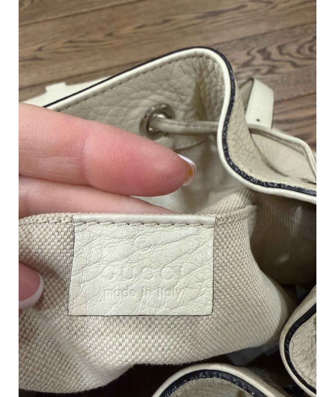 GUCCI Белый кожаный рюкзак, фото 4