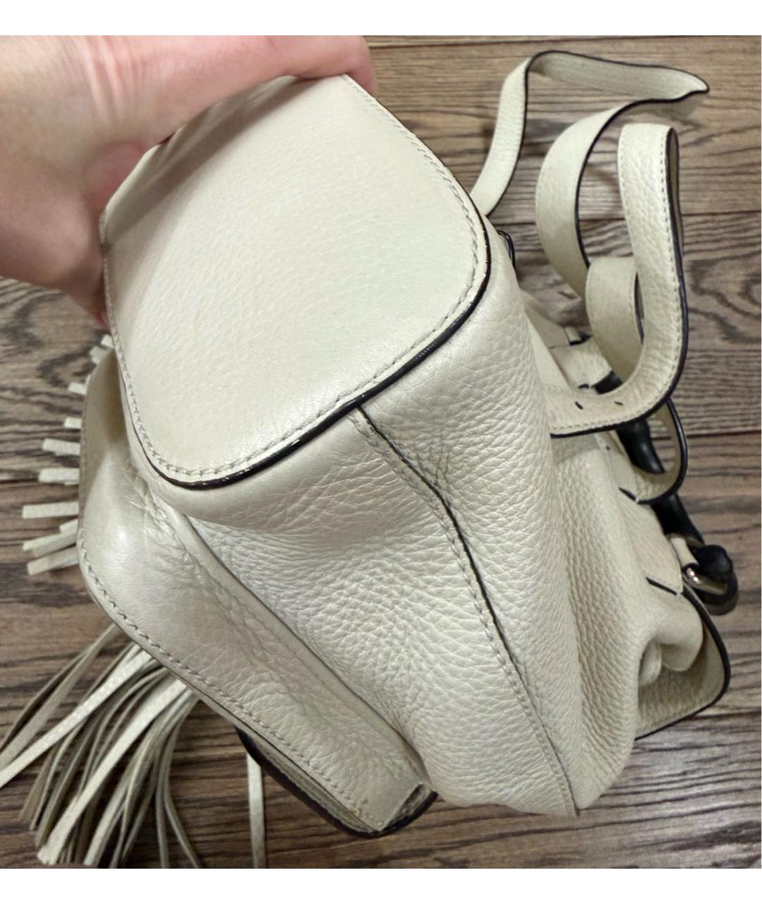 GUCCI Белый кожаный рюкзак, фото 8