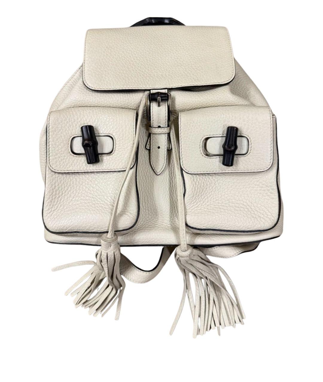 GUCCI Белый кожаный рюкзак, фото 1
