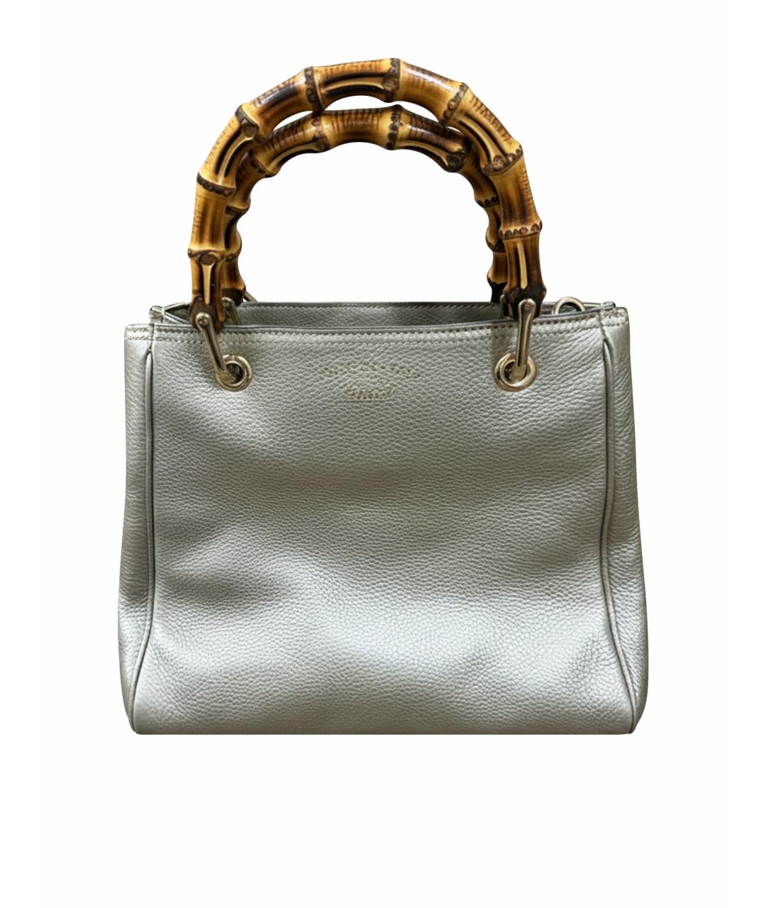 GUCCI Золотая кожаная сумка с короткими ручками, фото 1