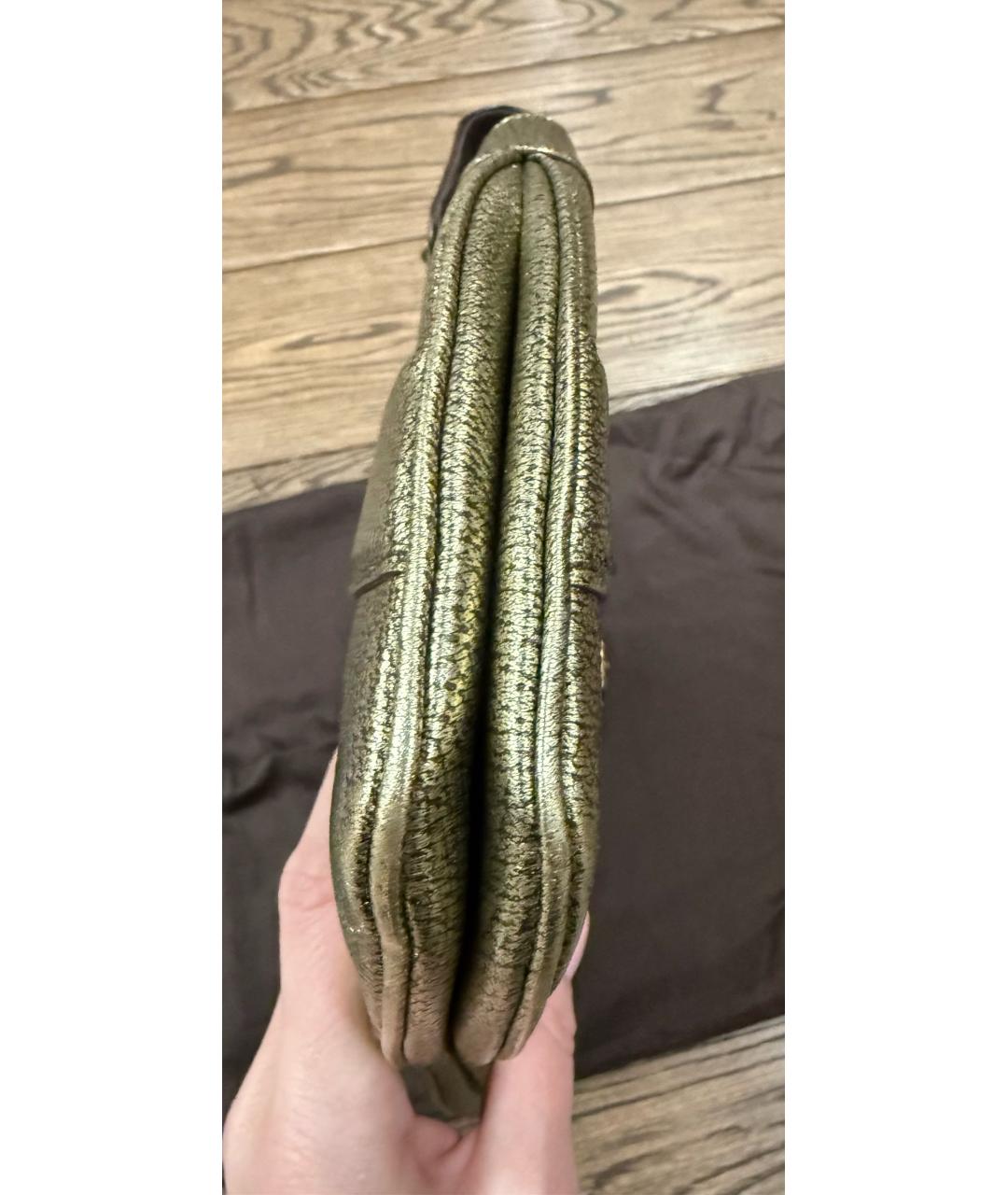 GUCCI Золотая кожаная сумка через плечо, фото 6