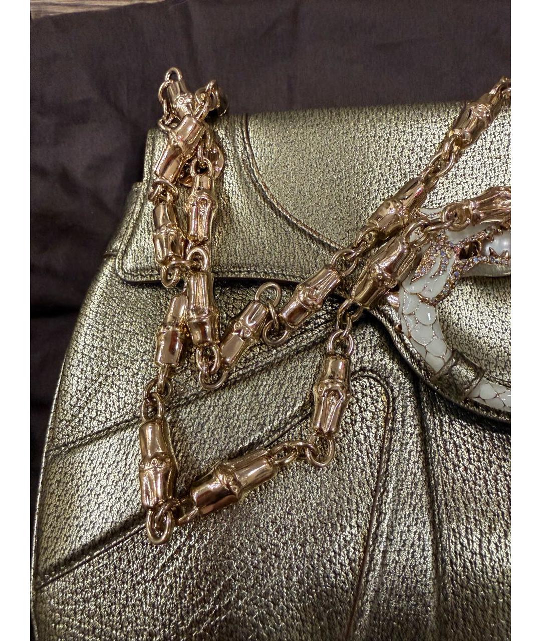 GUCCI Золотая кожаная сумка через плечо, фото 4