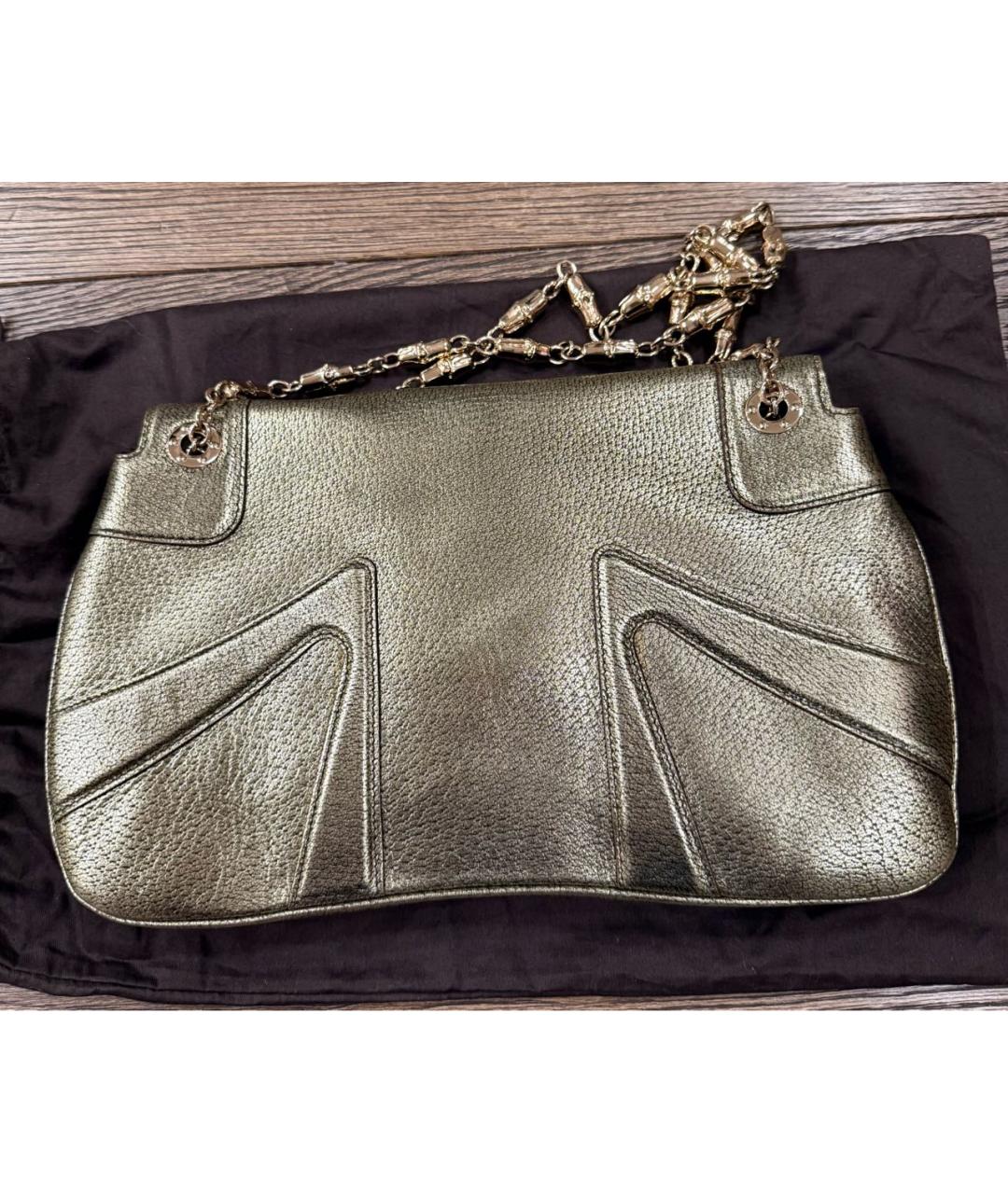 GUCCI Золотая кожаная сумка через плечо, фото 2