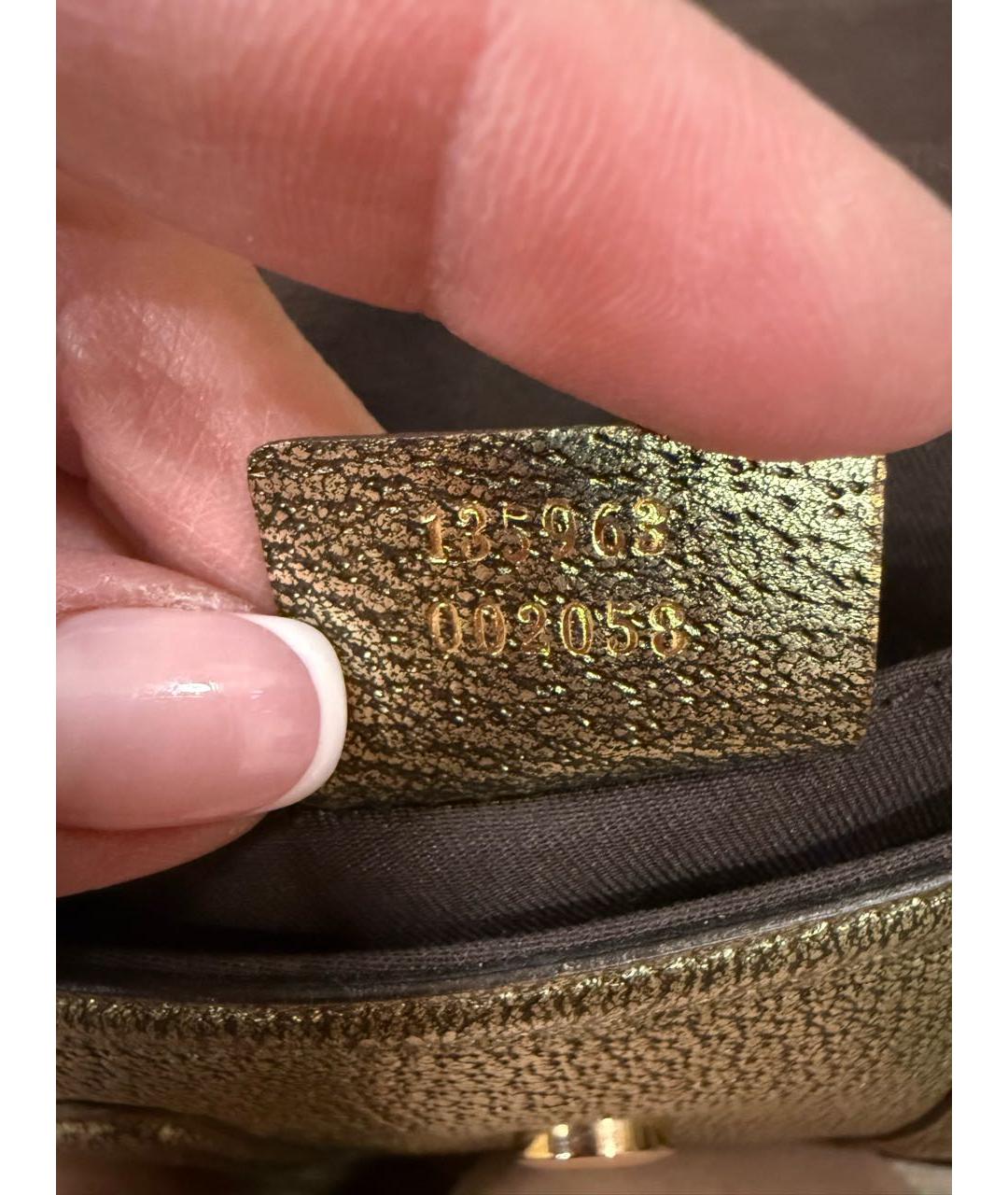 GUCCI Золотая кожаная сумка через плечо, фото 8