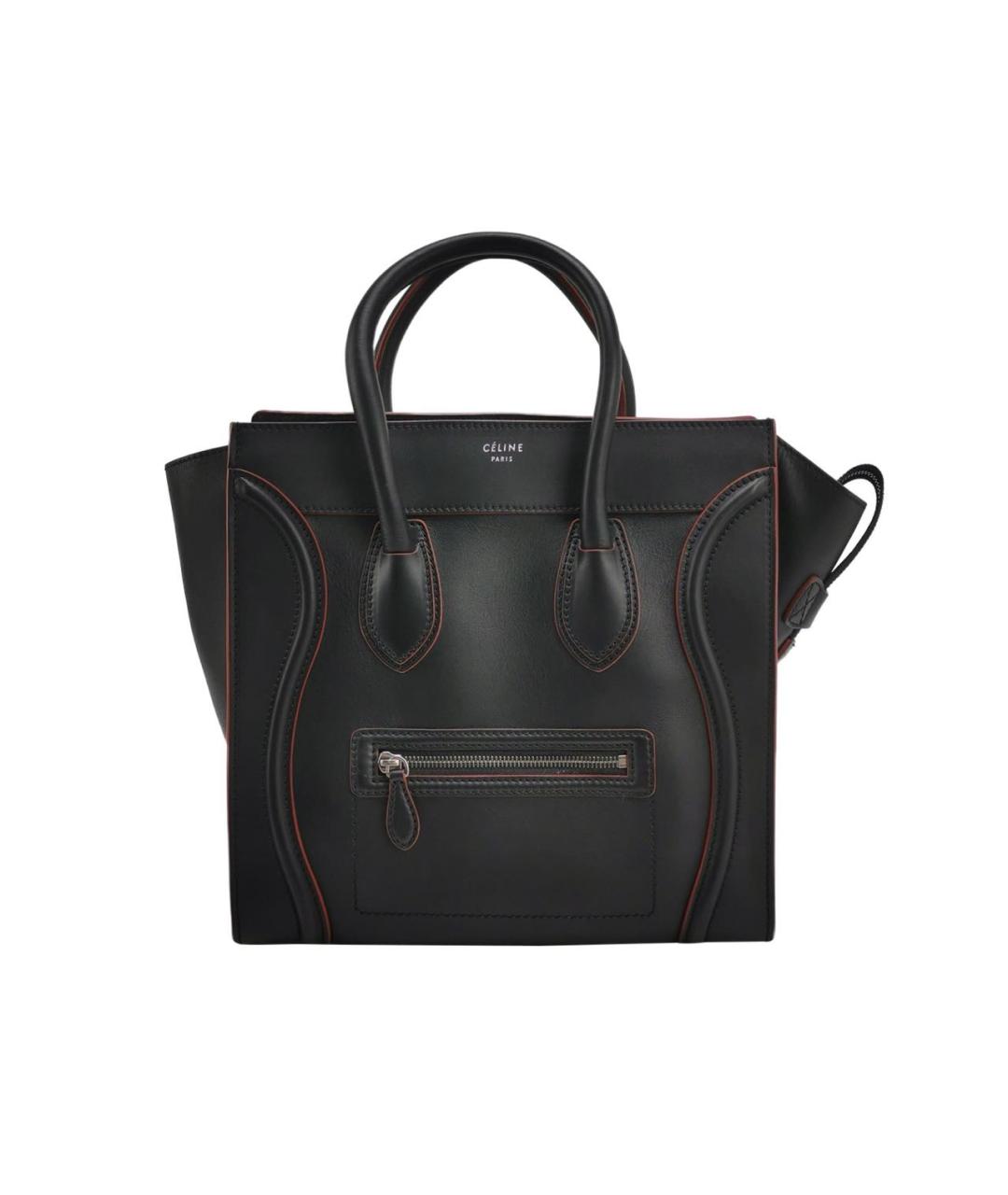 CELINE Черная кожаная сумка тоут, фото 9