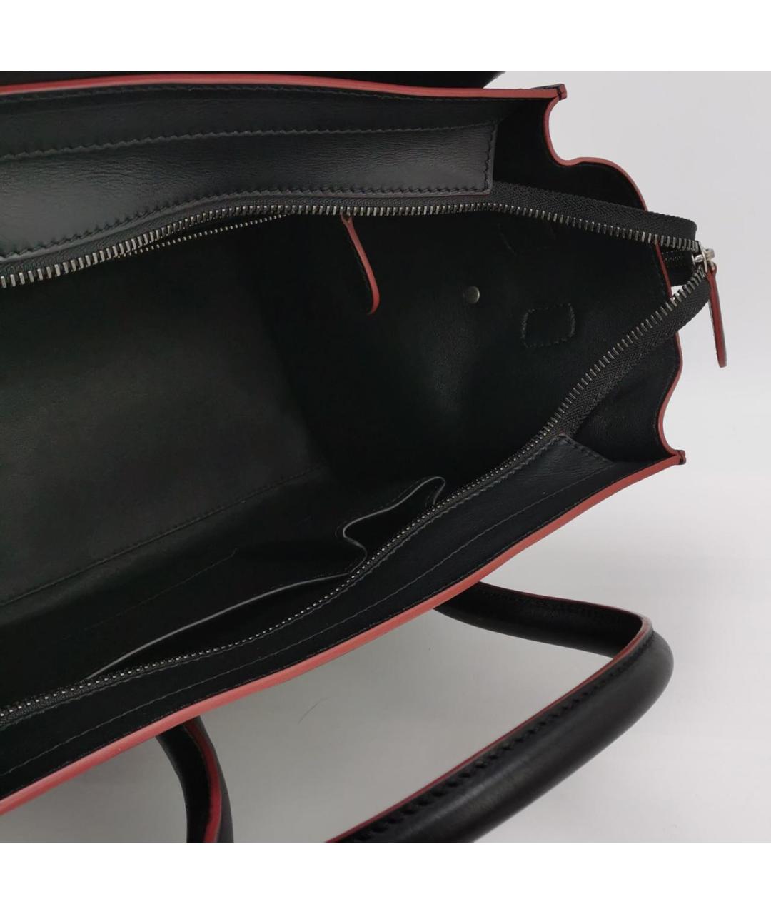 CELINE Черная кожаная сумка тоут, фото 4