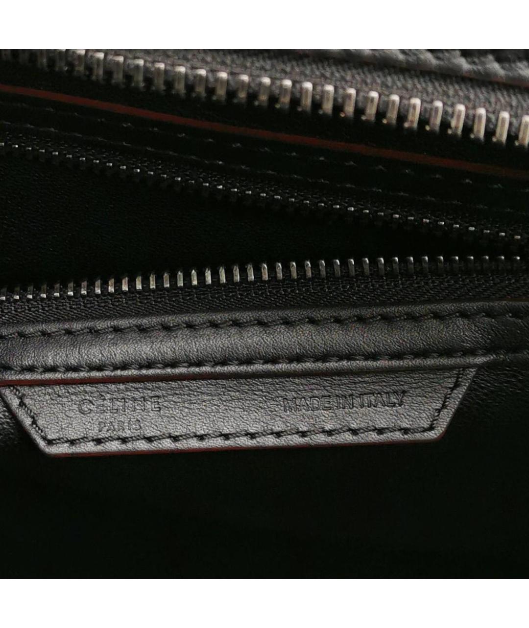 CELINE Черная кожаная сумка тоут, фото 2