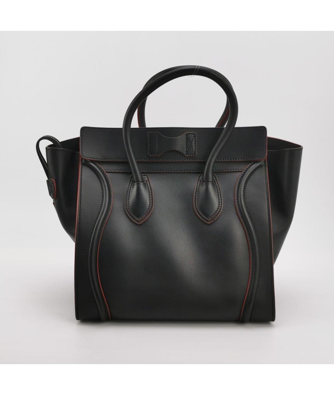 CELINE Черная кожаная сумка тоут, фото 3