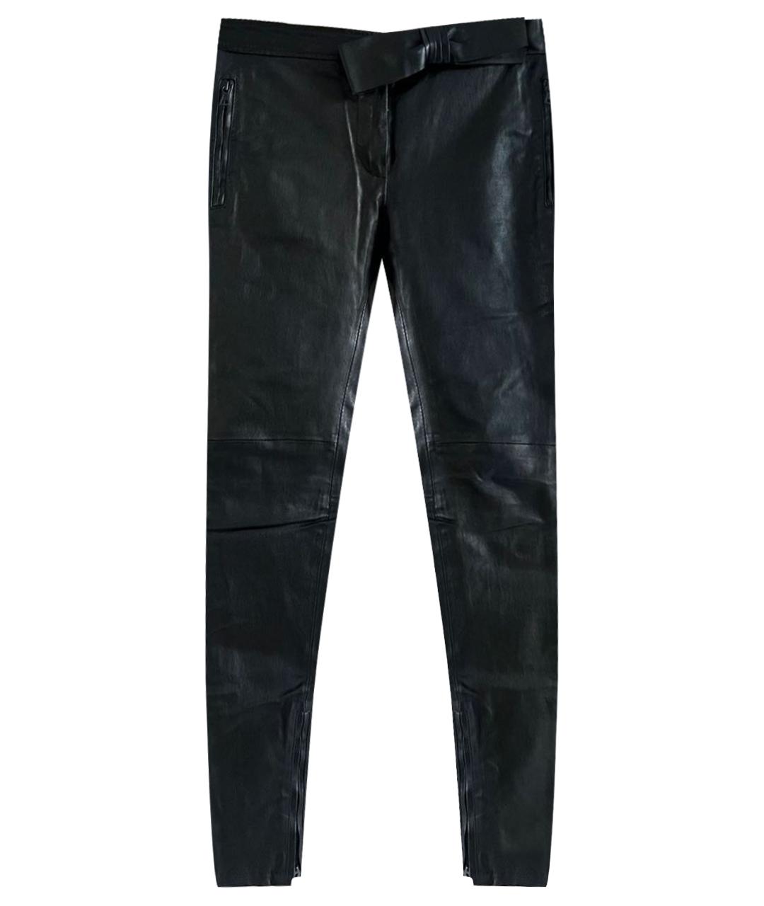 VALENTINO Черные кожаные брюки узкие, фото 1