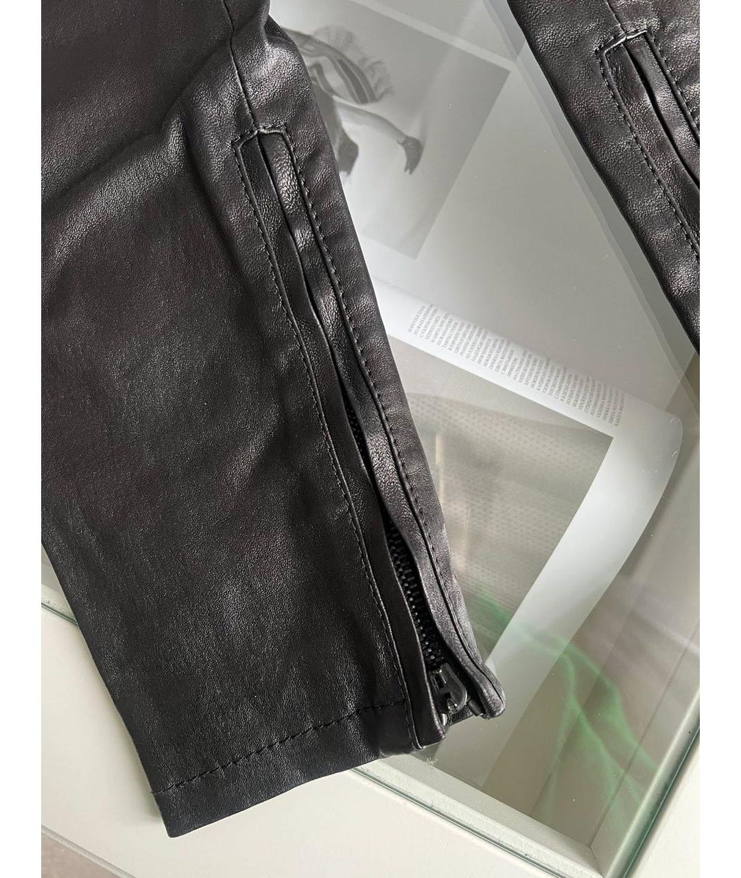 VALENTINO Черные кожаные брюки узкие, фото 8