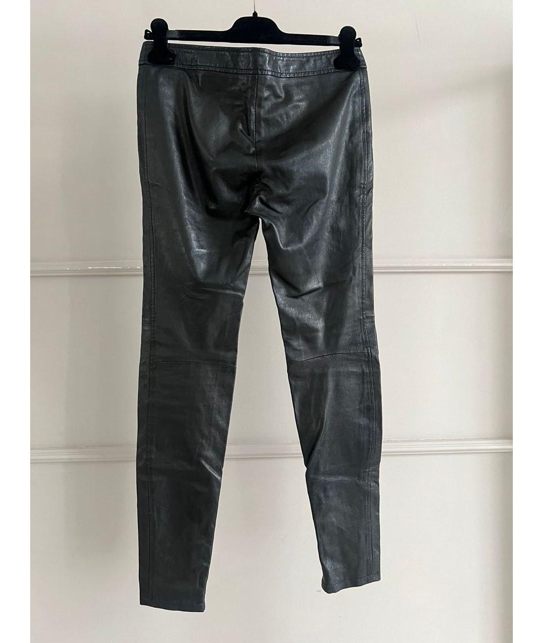 VALENTINO Черные кожаные брюки узкие, фото 2