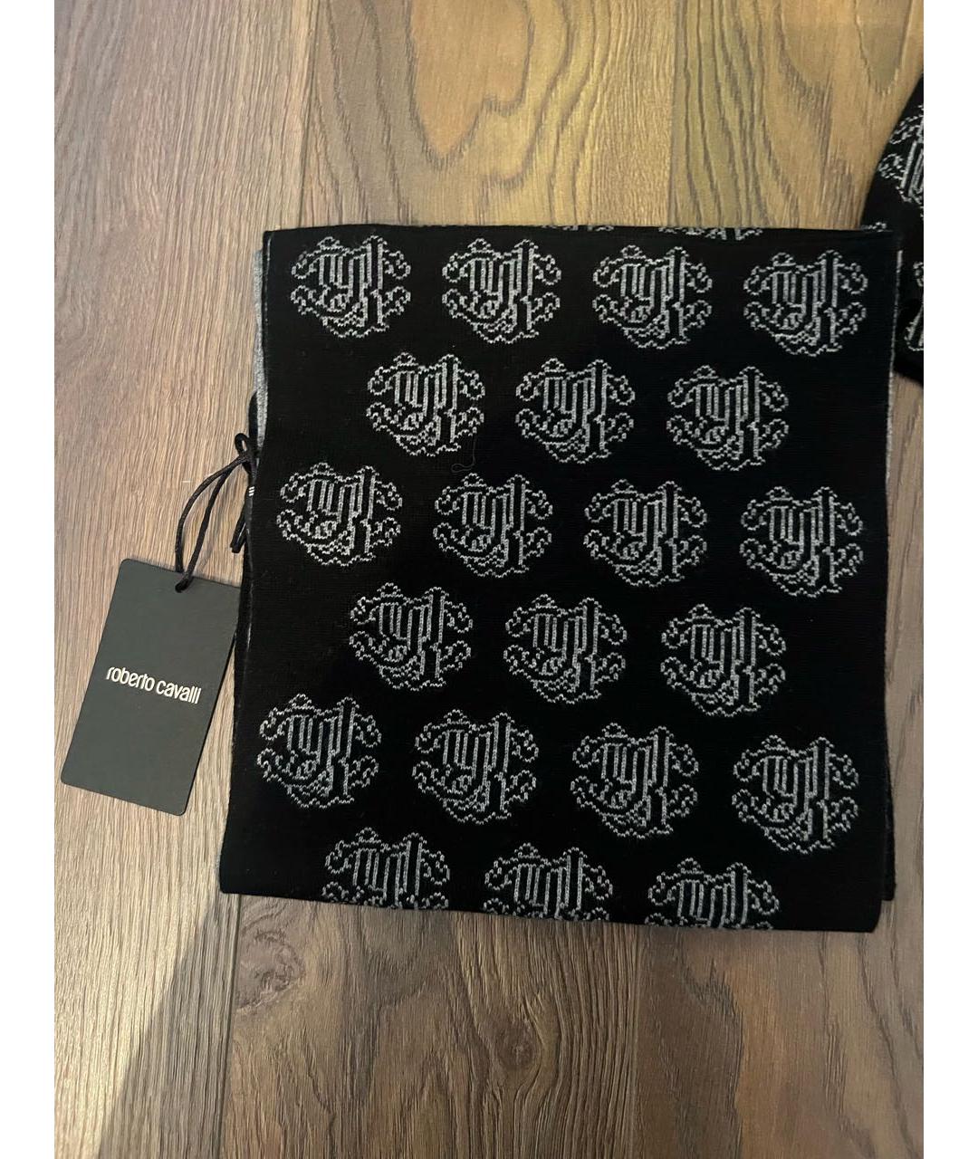 ROBERTO CAVALLI Черный шарф, фото 3