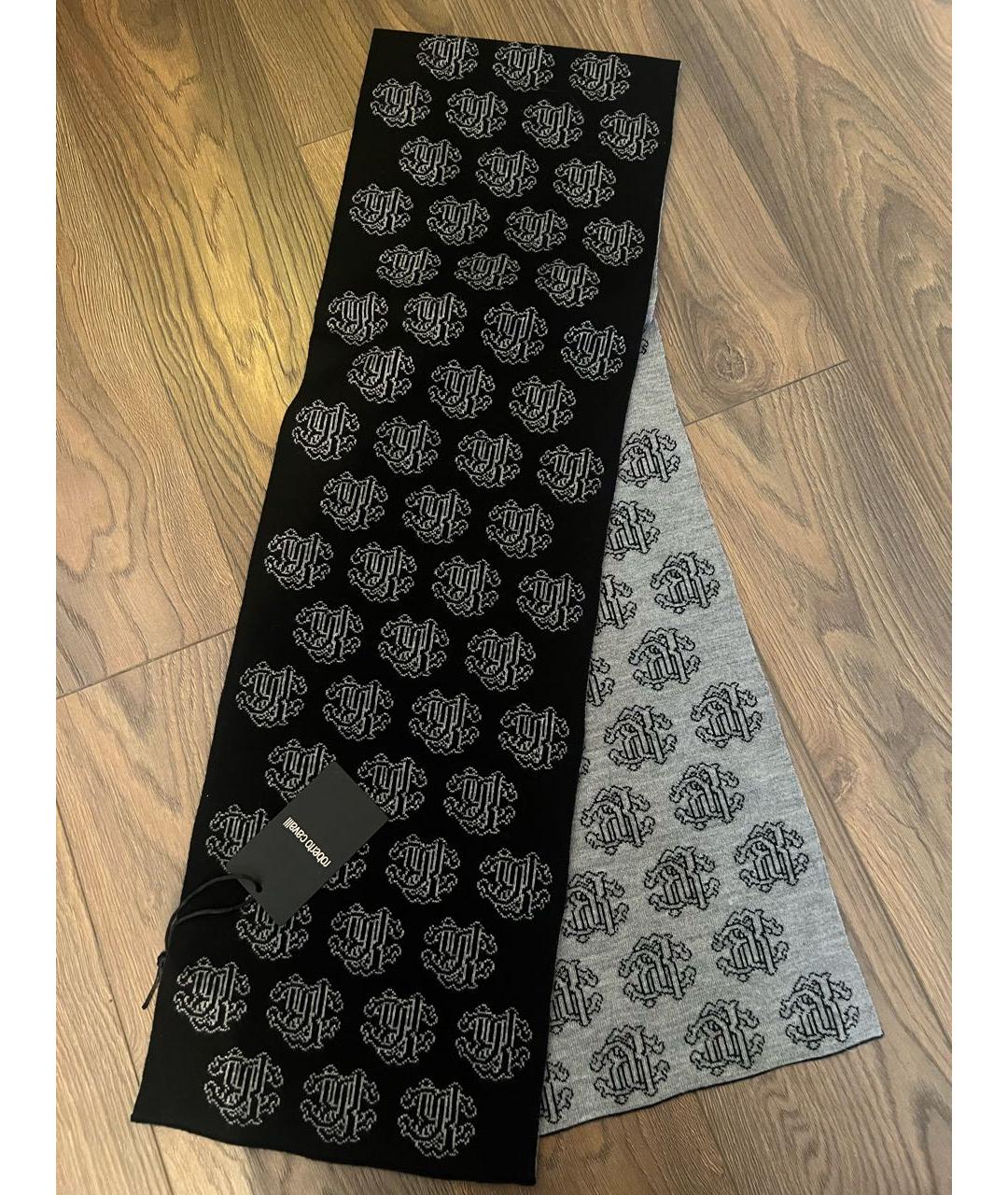 ROBERTO CAVALLI Черный шарф, фото 4