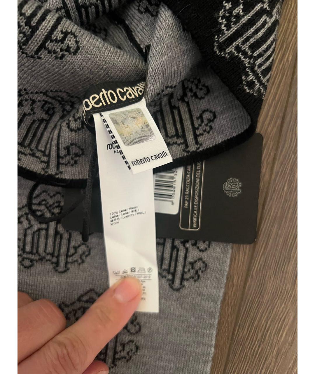 ROBERTO CAVALLI Черный шарф, фото 2