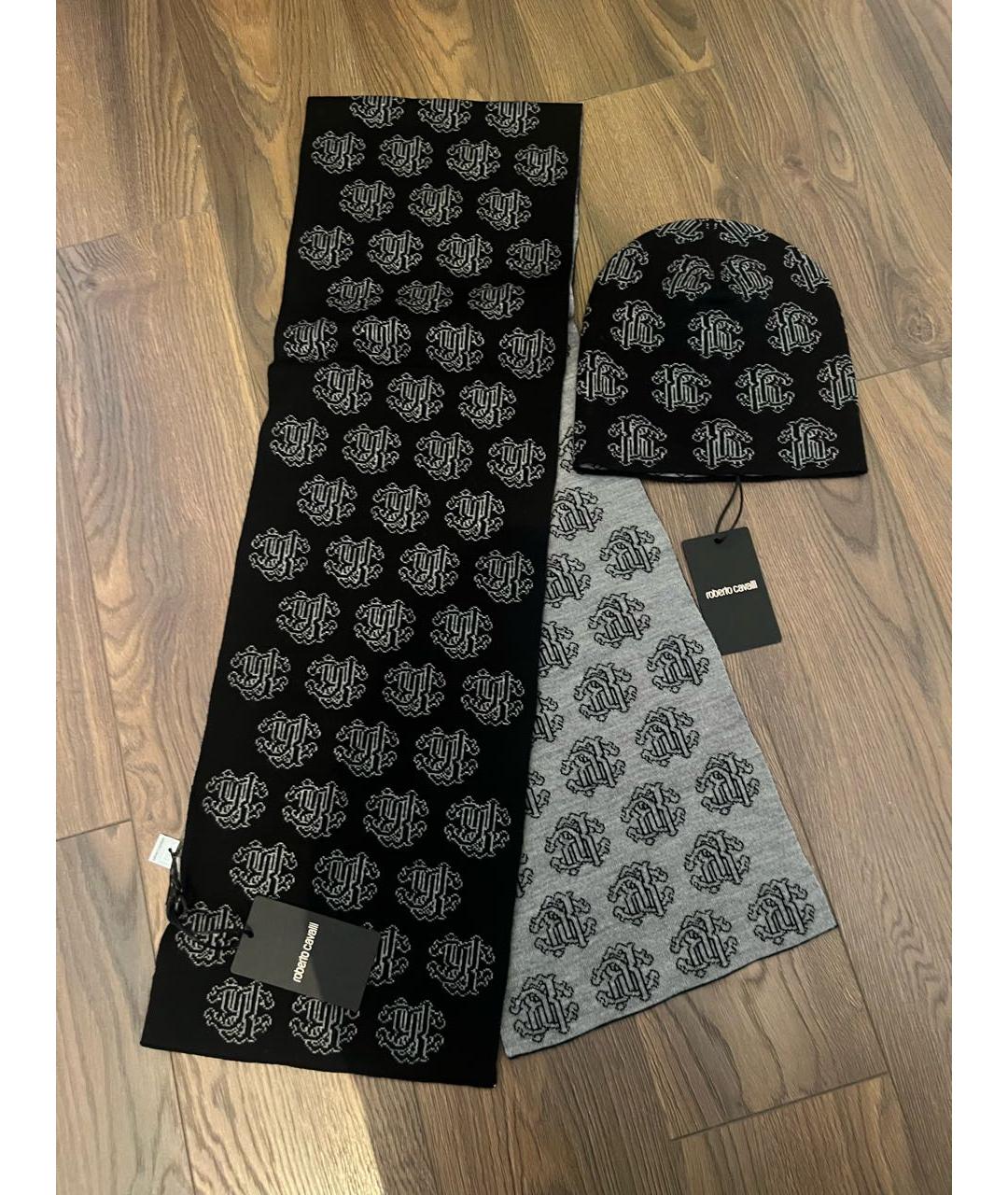 ROBERTO CAVALLI Черный шарф, фото 6