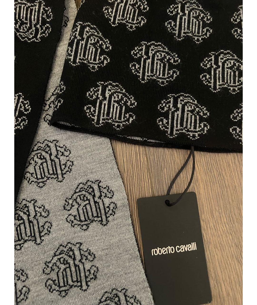 ROBERTO CAVALLI Черный шарф, фото 5