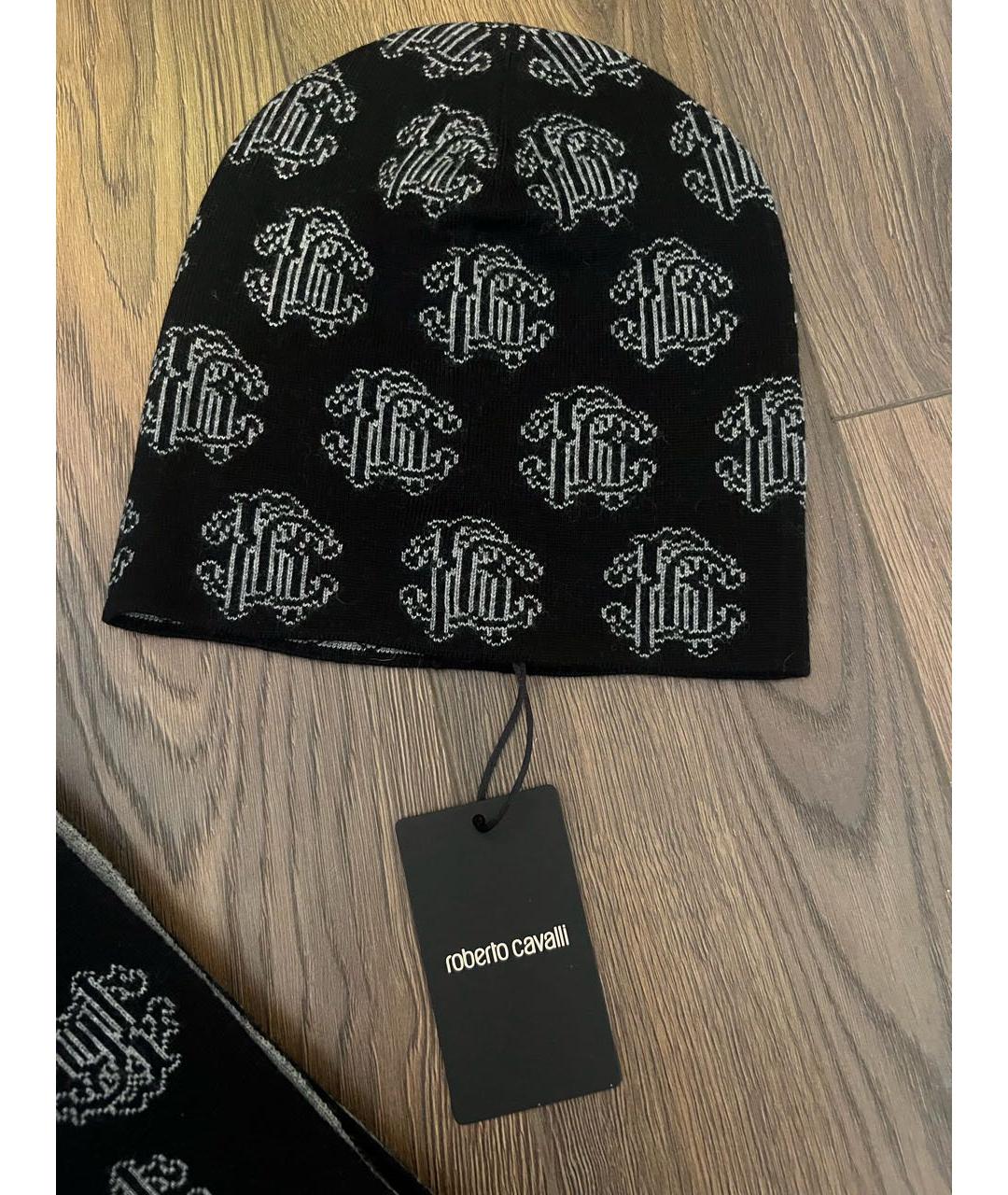 ROBERTO CAVALLI Черный шарф, фото 3