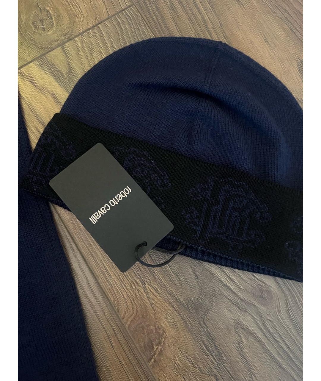 ROBERTO CAVALLI Темно-синий шарф, фото 4