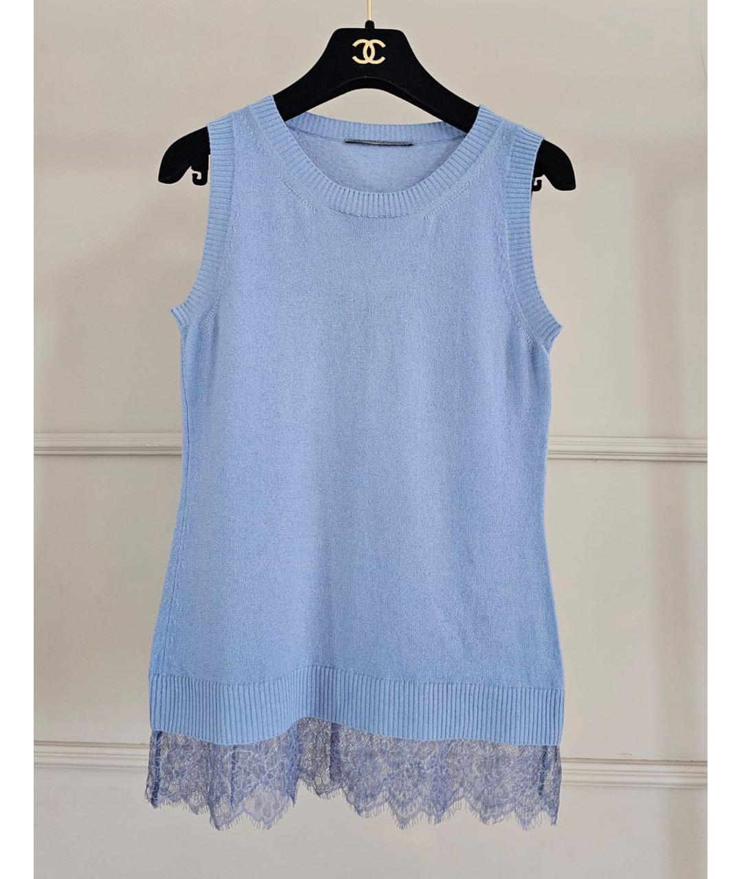 ERMANNO SCERVINO Голубая майка, фото 7