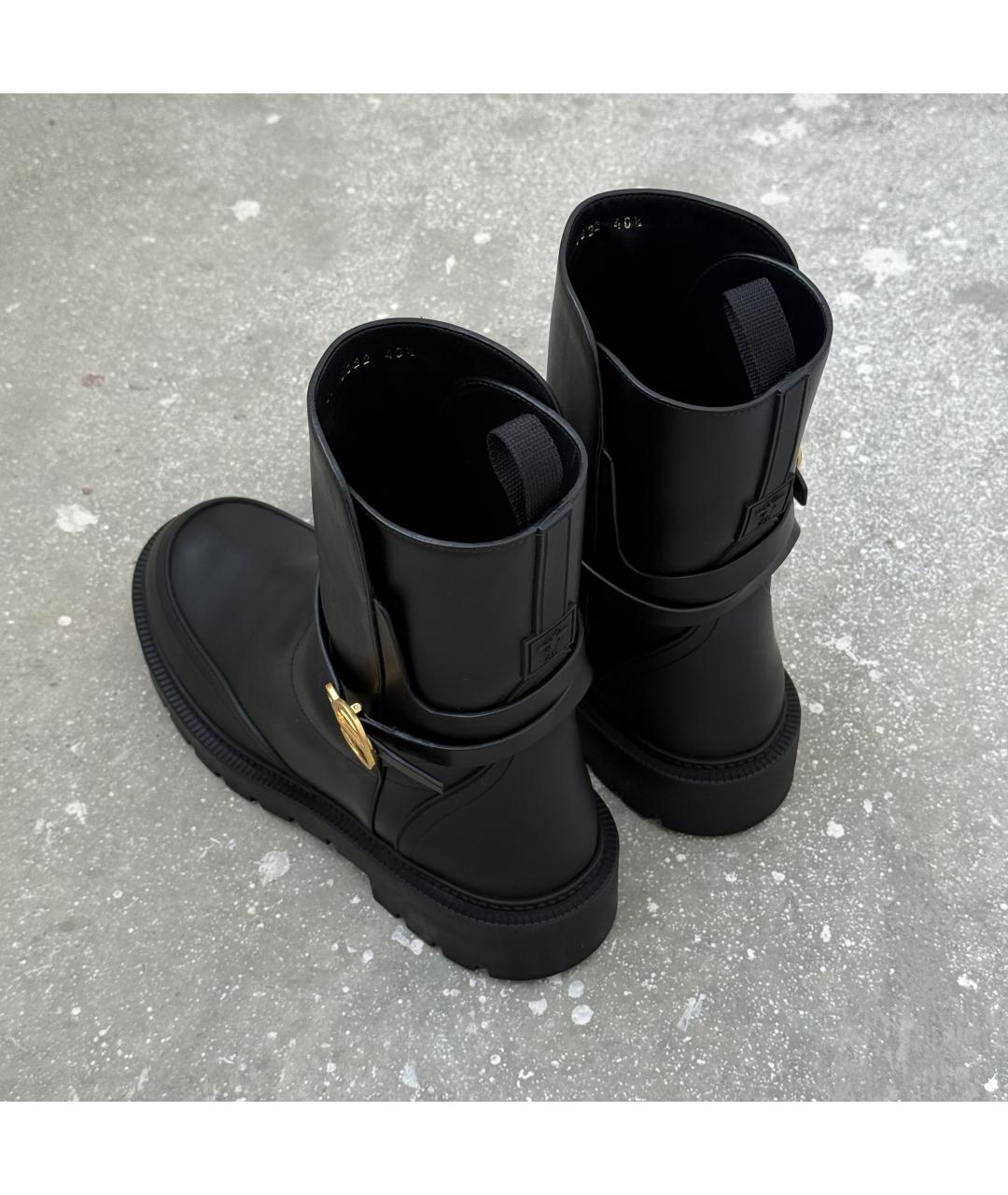 CHRISTIAN DIOR Черные кожаные полусапоги, фото 3