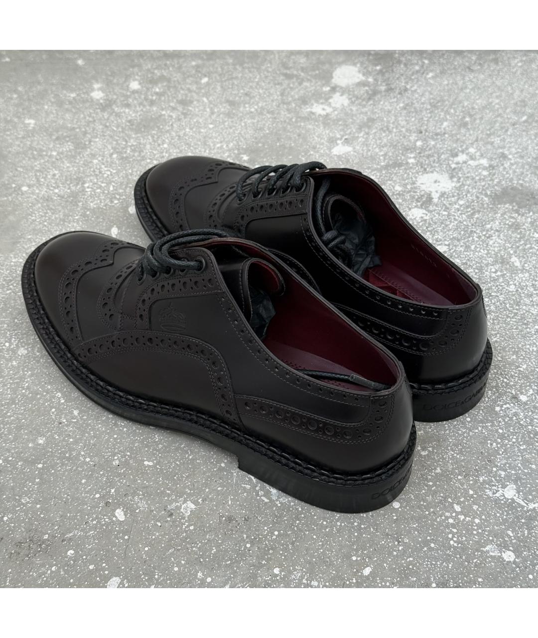 DOLCE&GABBANA Коричневые кожаные туфли, фото 4