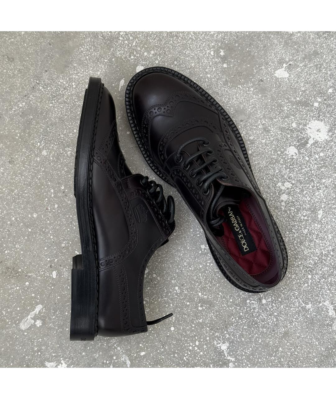 DOLCE&GABBANA Коричневые кожаные туфли, фото 6