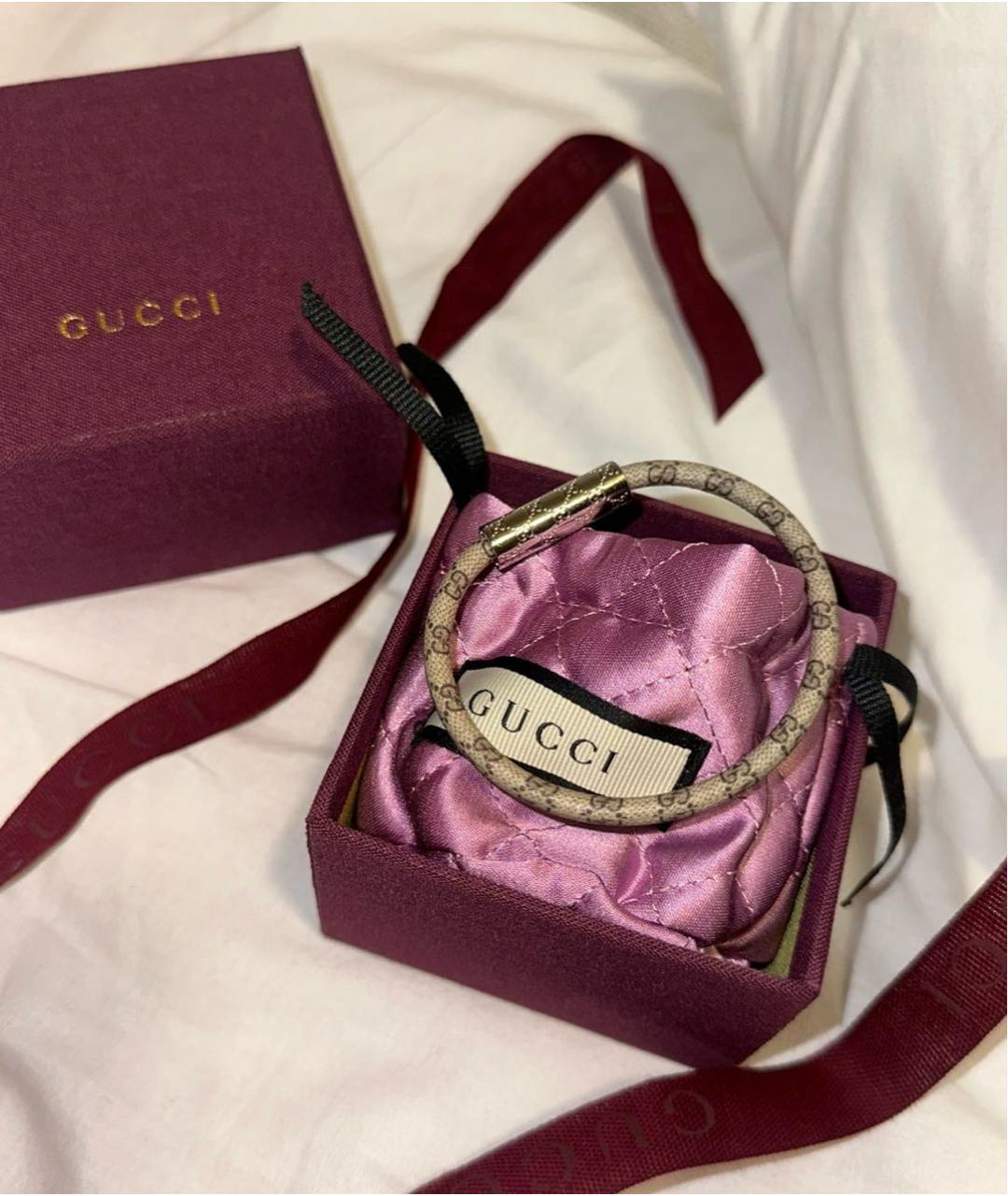 GUCCI Коричневый кожаный браслет, фото 2