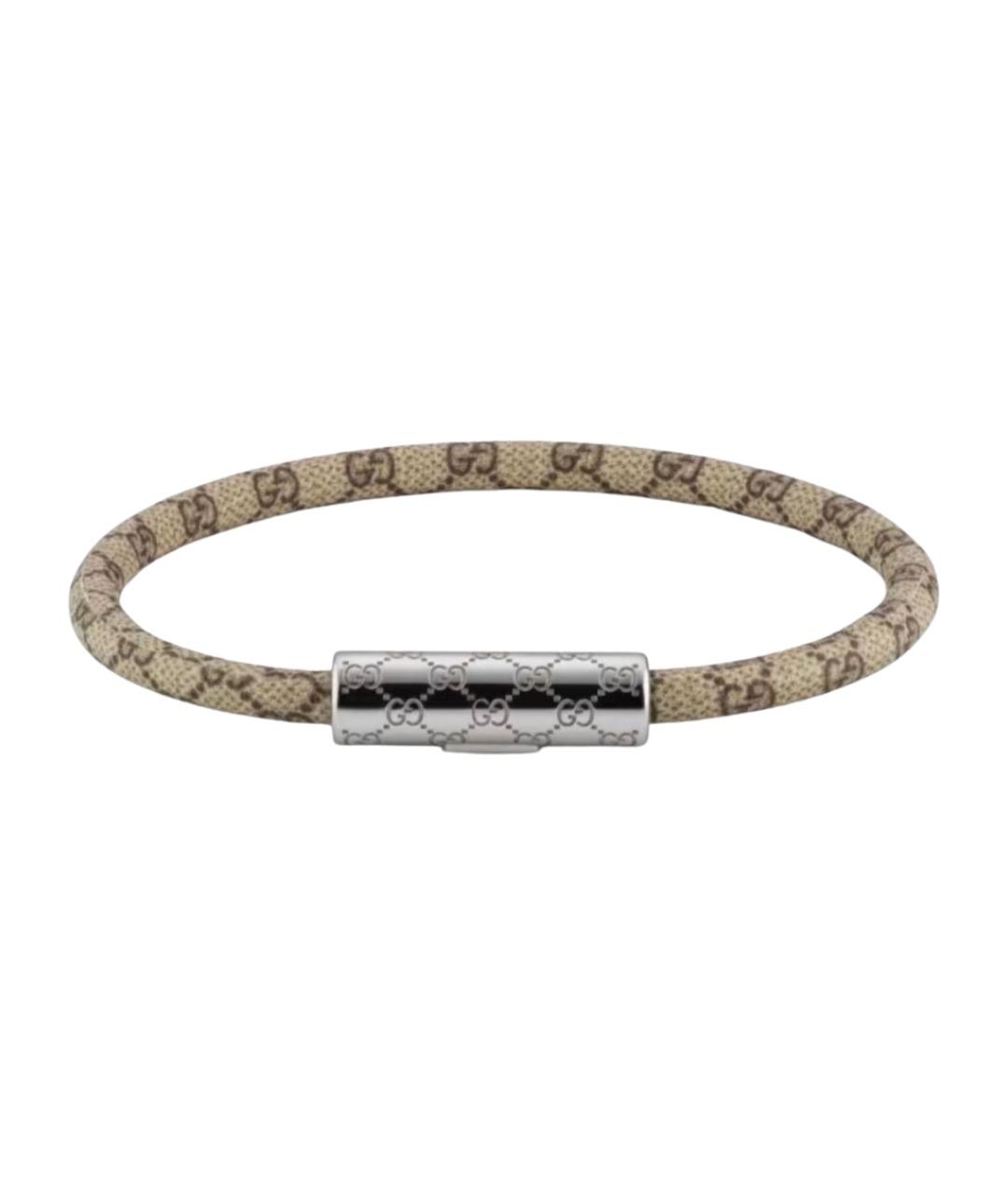 GUCCI Коричневый кожаный браслет, фото 1