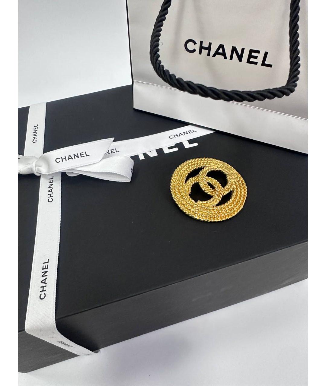 CHANEL Золотая металлическая булавка / брошь, фото 5