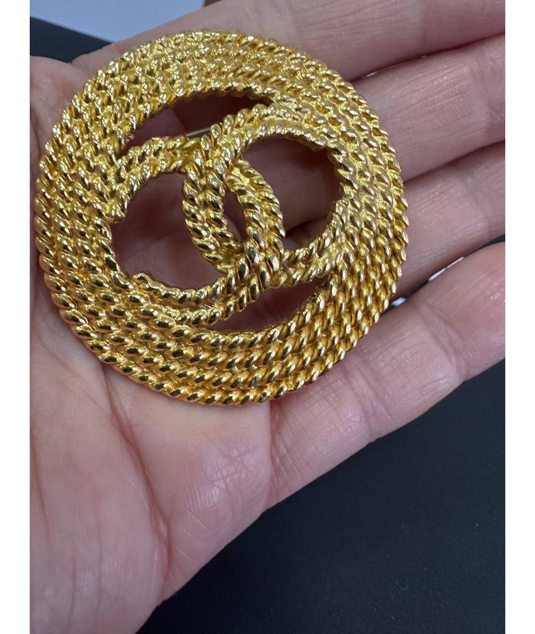 CHANEL Золотая металлическая булавка / брошь, фото 7