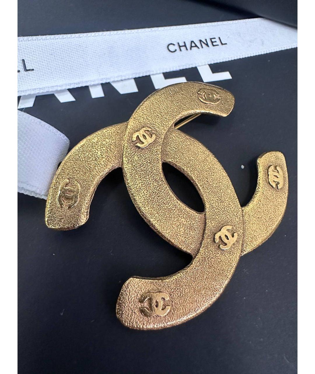CHANEL Золотая металлическая булавка / брошь, фото 3