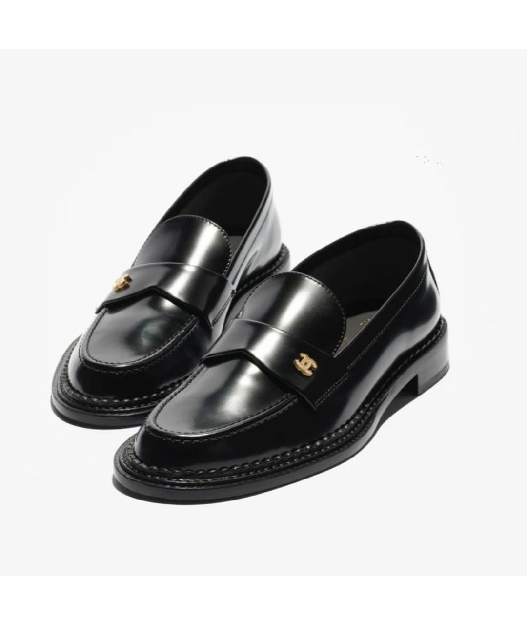 CHANEL Черные кожаные лоферы, фото 2