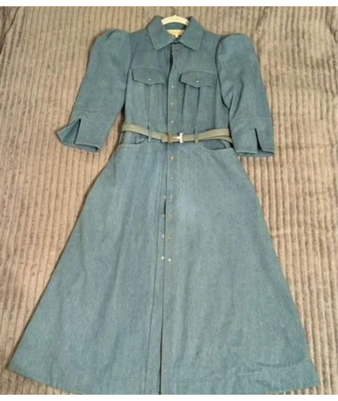 YANA RASKOVALOVA Синее хлопковое повседневное платье, фото 4