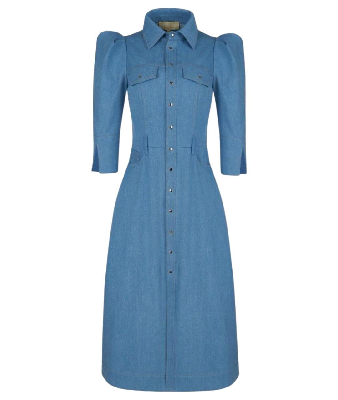 YANA RASKOVALOVA Синее хлопковое повседневное платье, фото 1