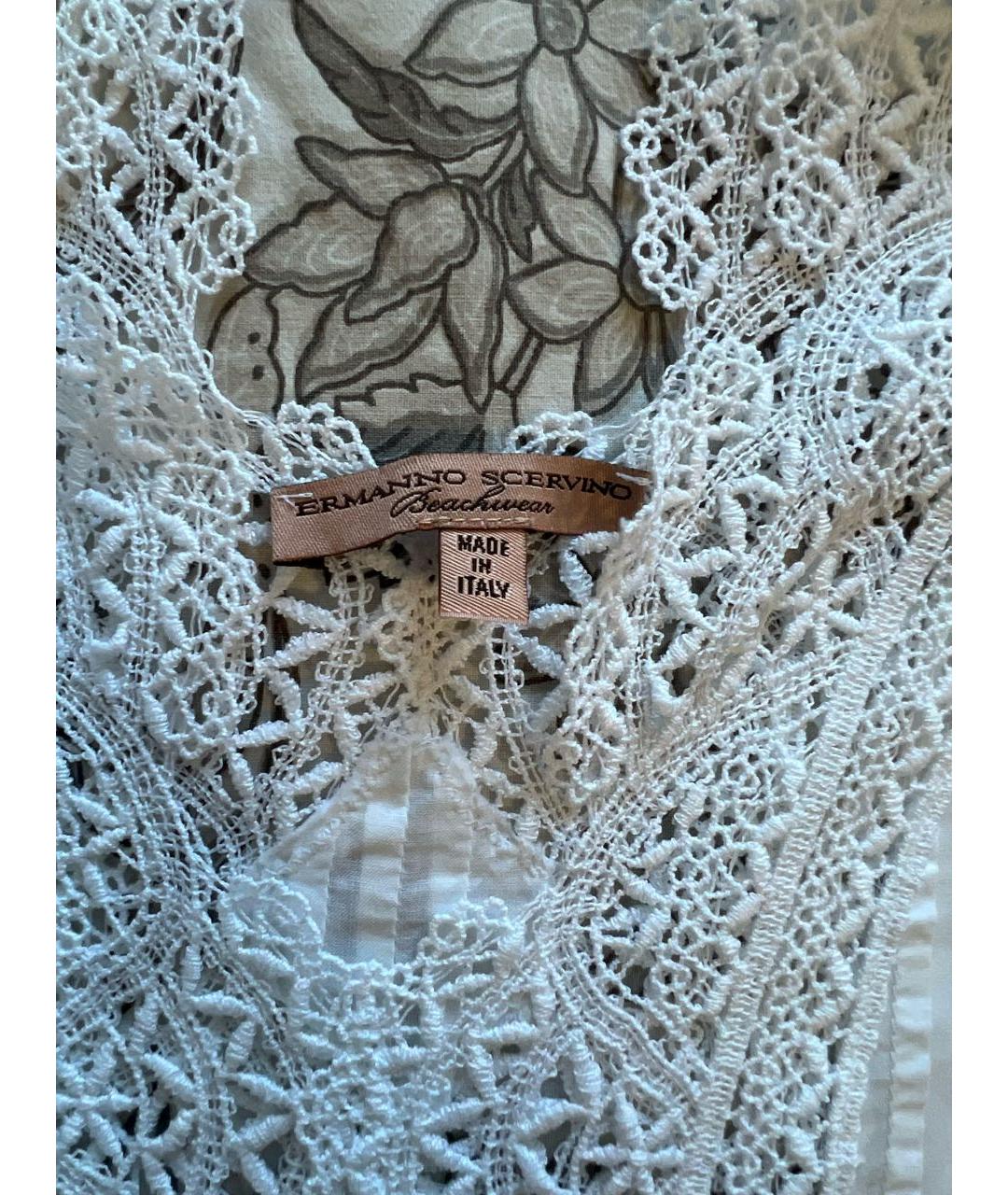 ERMANNO SCERVINO Белое хлопковое повседневное платье, фото 5