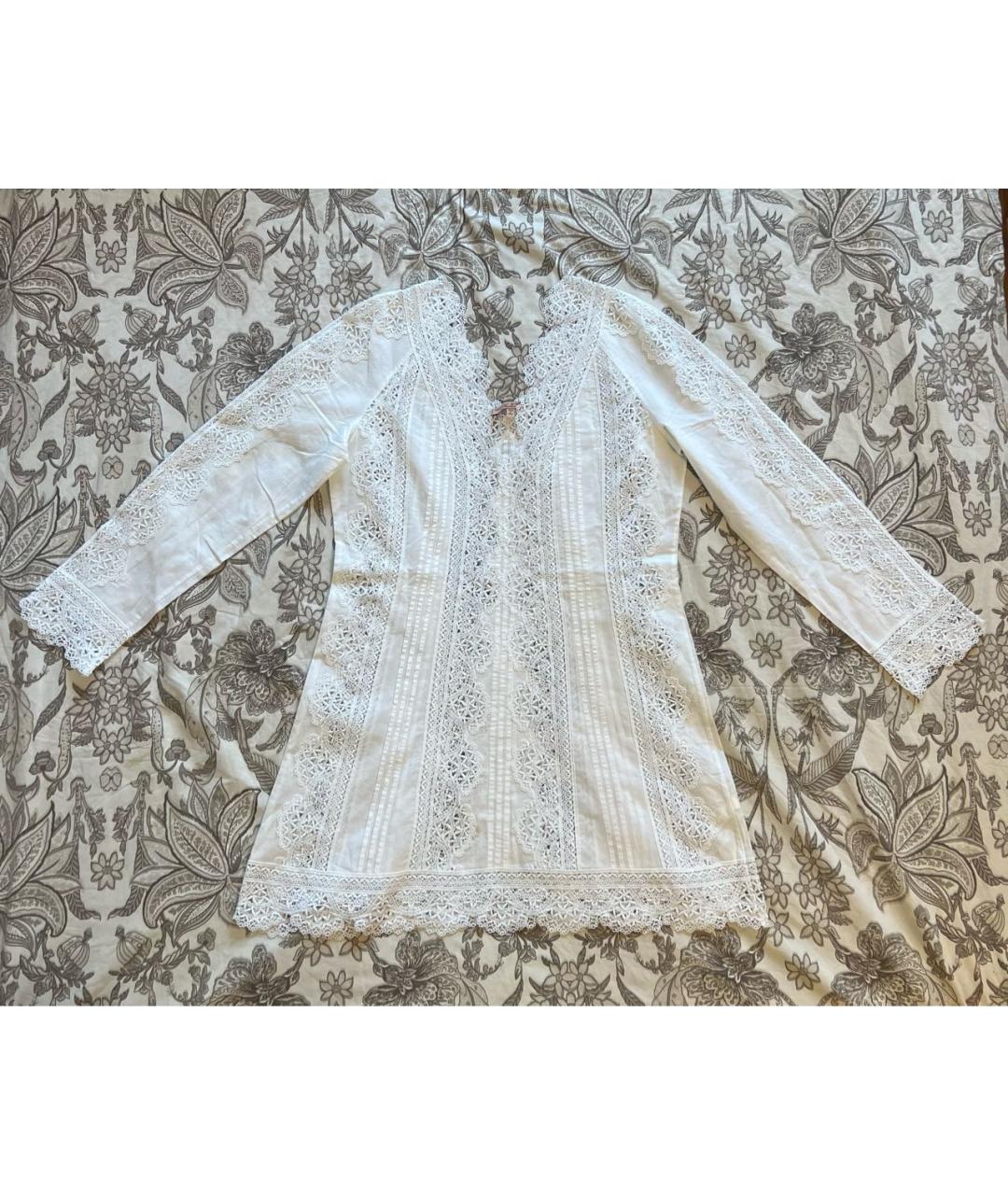 ERMANNO SCERVINO Белое хлопковое повседневное платье, фото 9